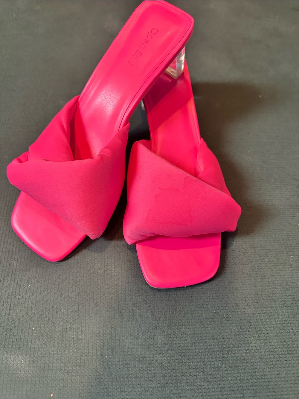 Knotted Slide Mules in Vibrant Hot Pink